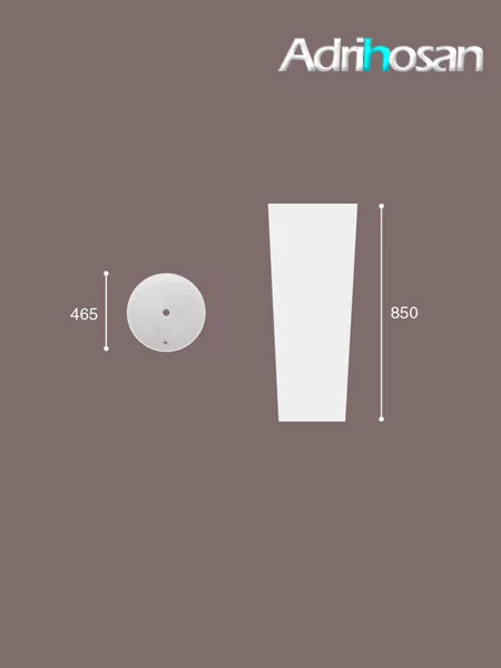 Lavabo exento Solid Surface onyx 46.5x46.5x85 cm blanco | Adrihosan