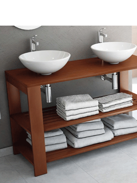 Mueble de baño rústico de madera maciza - Blog Myoc: Muebles rústicos de  madera maciza