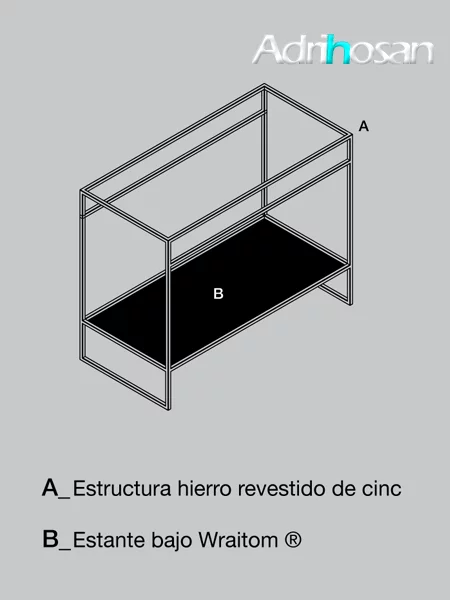 Mueble De Baño Metálico C/ Cajonera A Suelo Negro Litos Poalgi 120