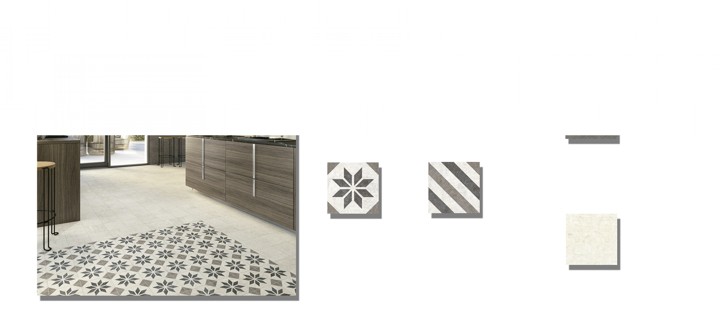 Pavimento imitación hidráulico Victoria 20x20 cm. Diseños del pasado con tecnología del presente, azulejo para paredes y suelos vintage.