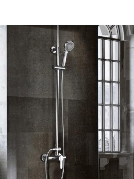 Barra de ducha monomando extensible hecha de acero inoxidable con acabado  oro cepillado Roma Imex