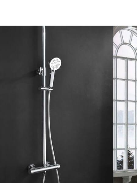 Conjunto de ducha termostática empotrado cromo Line Imex La fontanería en  casa