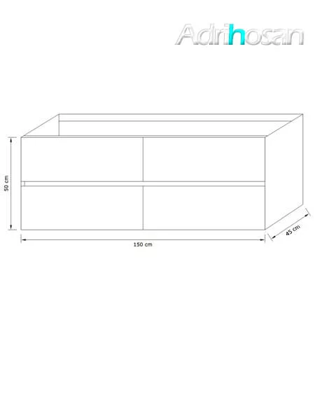 R-Line Solid Mueble bajo moderno de 3 cajones de 60 cm antracita