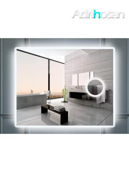 Espejo rectangular modelo Barcelona con luz LED frontal decorativa (60x80cm)