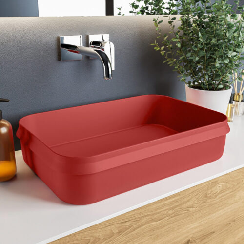 lavabo sobre mueble de solid surface en colores