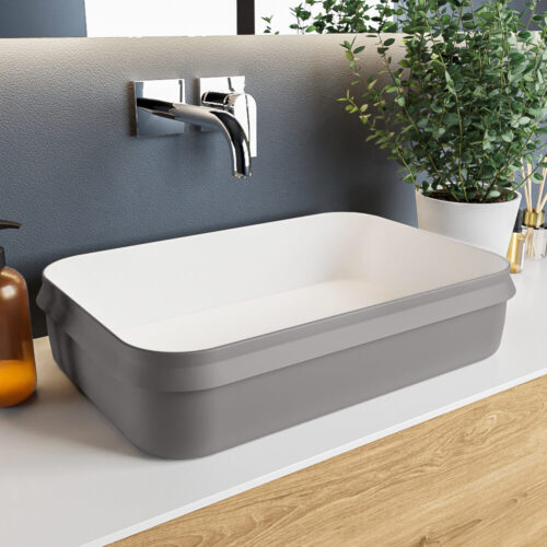 lavabo sobre mueble de solid surface en colores