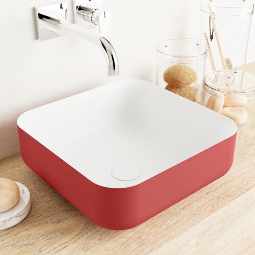 lavabo solid surface de diseño en colores pastel