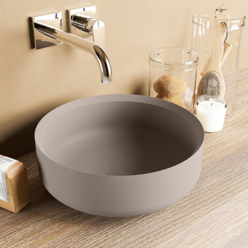 lavabo fabricado con solid surface en colores