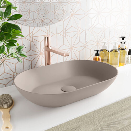 lavabo sobre mueble de solid surface en colores