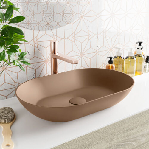 lavabo sobre mueble de solid surface en colores