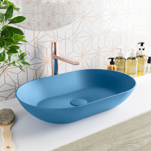 lavabo solid surface de diseño en colores pastel