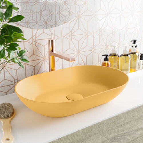 lavabo solid surface de diseño en colores pastel