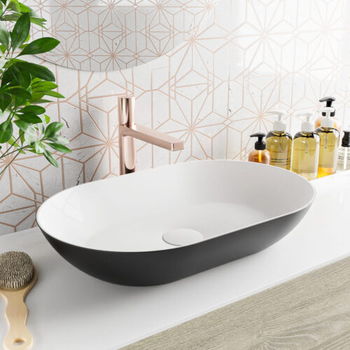 lavabo sobre mueble de solid surface en colores