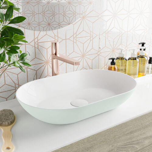 lavabo solid surface de diseño en colores pastel