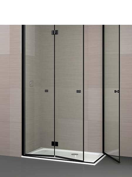 Mampara de ducha de esquina 70 x 70 cm con puerta abatible bien y lateral  fijo