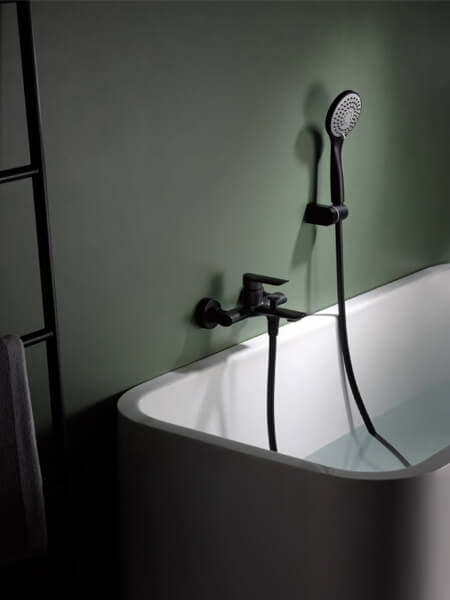 Grifo de bañera / ducha monomando negro mate