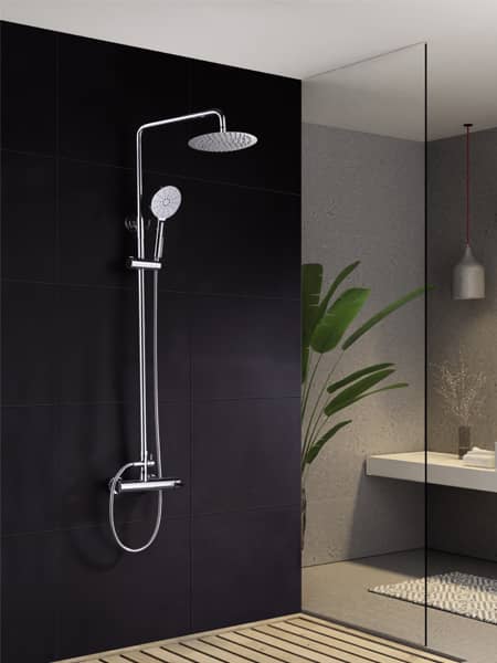 Comprar Barra de ducha/bañera termostática cuadrada negro mate serie Segura  online