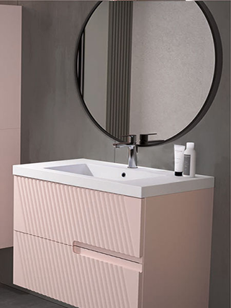 Mueble de baño de nogal macizo y terrazo premium 125 cm Isaure