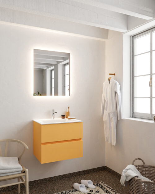 MONDIAZ VICA 60cm mueble de baño Ocher 2 cajones lavabo CLOUD Centro 1 orificio. - Imagen 2