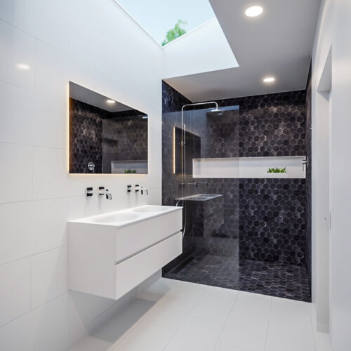 Mueble de baño 120 cm Blanco mate con 2 cajones, lavabo de Solid surface seno doble con 0 orificio(s) para el grifo. - Imagen 10