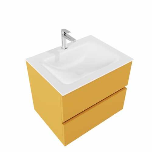 MONDIAZ VICA 60cm mueble de baño Ocher 2 cajones lavabo CLOUD Centro 1 orificio. - Imagen 4