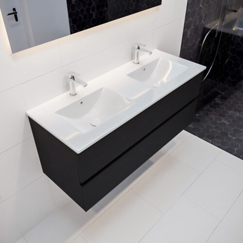 MONDIAZ VICA 120cm mueble de baño Urban 2 cajones lavabo DENIA Doble 2 orificios.