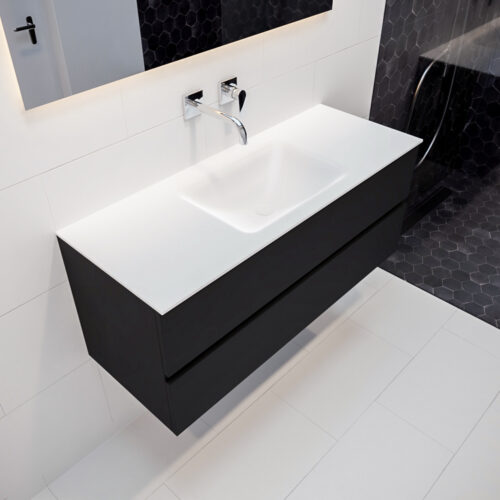 MONDIAZ VICA 120cm mueble de baño Urban 2 cajones lavabo CLOUD Centro sin orificio.