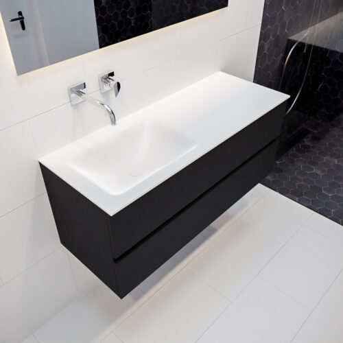 MONDIAZ VICA 120cm mueble de baño Urban 2 cajones lavabo CLOUD Izquierda sin orificio.