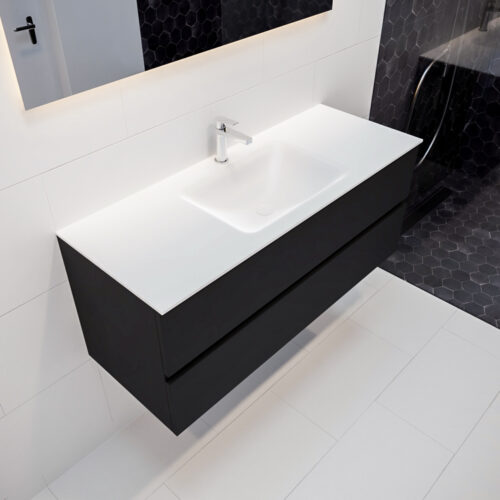 MONDIAZ VICA 120cm mueble de baño Urban 2 cajones lavabo CLOUD Centro 1 orificio.