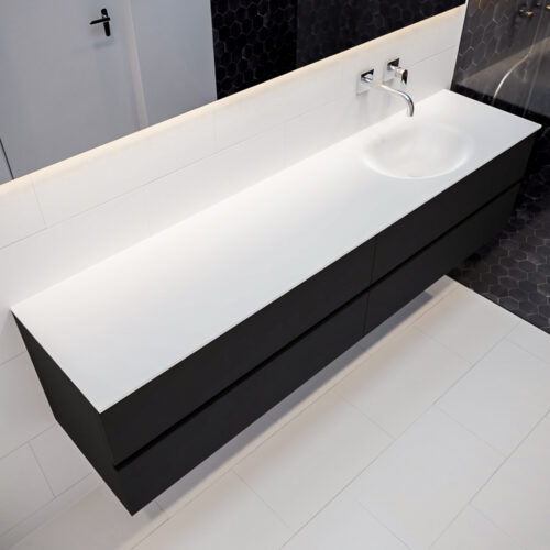 MONDIAZ VICA 200cm mueble de baño Urban 4 cajones lavabo MOON Derecho sin orificio.