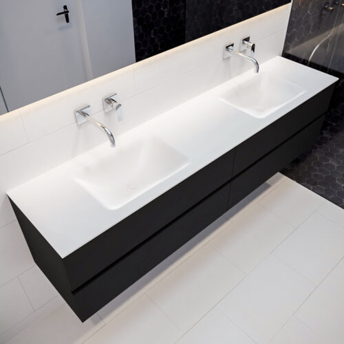 MONDIAZ VICA 200cm mueble de baño Urban 4 cajones lavabo CLOUD Doble sin orificio.