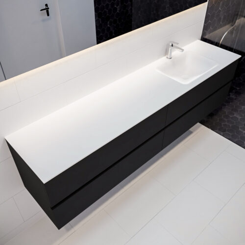 MONDIAZ VICA 200cm mueble de baño Urban 4 cajones lavabo CLOUD Derecho 1 orificio.