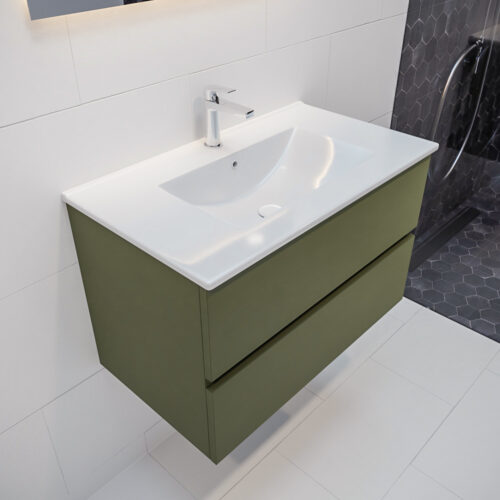 MONDIAZ VICA 80cm mueble de baño Army 2 cajones lavabo DENIA Centro 1 orificio.