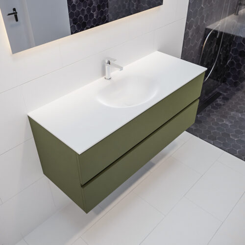 MONDIAZ VICA 120cm mueble de baño Army 2 cajones lavabo MOON Centro 1 orificio.