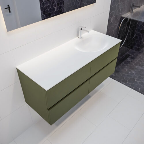 MONDIAZ VICA 120cm mueble de baño Army 4 cajones lavabo MOON Derecho 1 orificio.