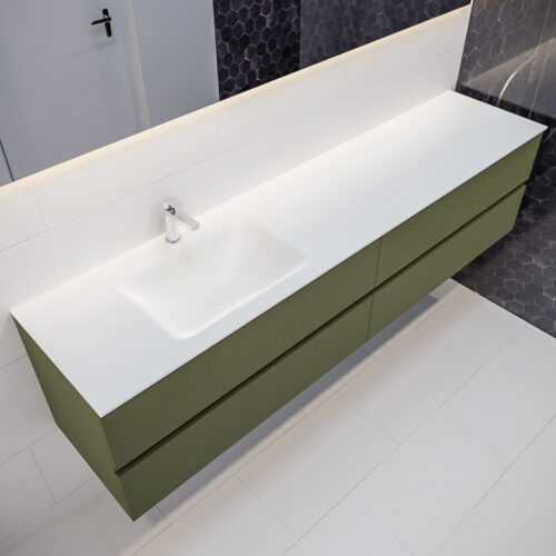 MONDIAZ VICA 200cm mueble de baño Army 4 cajones lavabo CLOUD Izquierda 1 orificio.