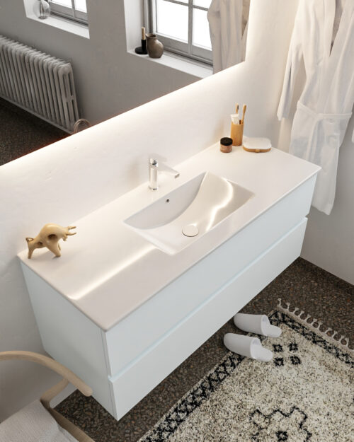 MONDIAZ VICA 120cm mueble de baño Clay 2 cajones lavabo DENIA Centro 1 orificio.