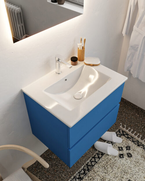 MONDIAZ VICA 60cm mueble de baño Jeans 2 cajones lavabo DENIA Centro 1 orificio.