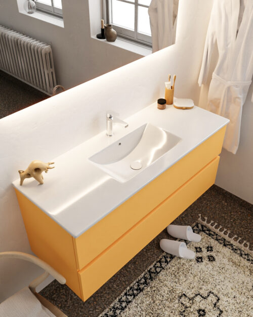 MONDIAZ VICA 120cm mueble de baño Ocher 2 cajones lavabo DENIA Centro 1 orificio.