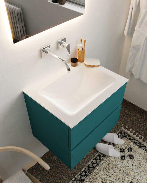 MONDIAZ VICA 60cm mueble de baño Smag 2 cajones lavabo CLOUD Centro sin orificio.