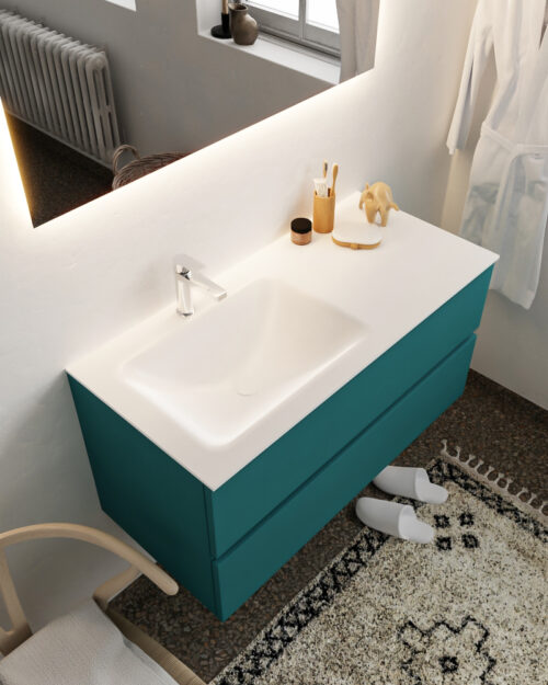 MONDIAZ VICA 100cm mueble de baño Smag 2 cajones lavabo CLOUD Izquierda 1 orificio.