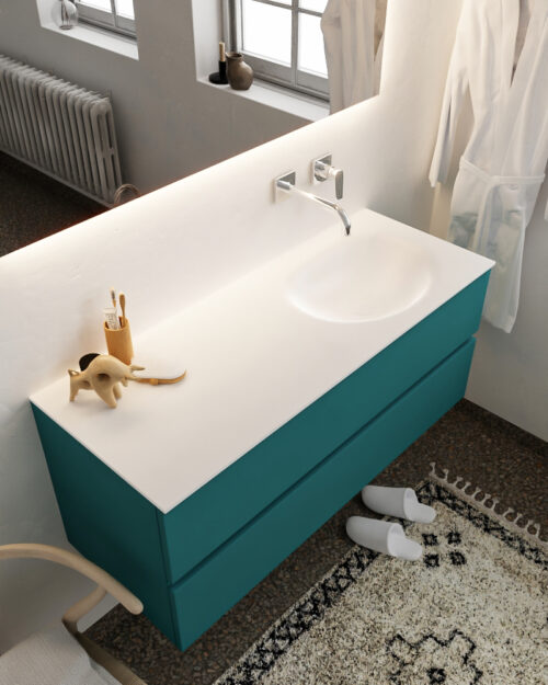 MONDIAZ VICA 120cm mueble de baño Smag 2 cajones lavabo MOON Derecho sin orificio.