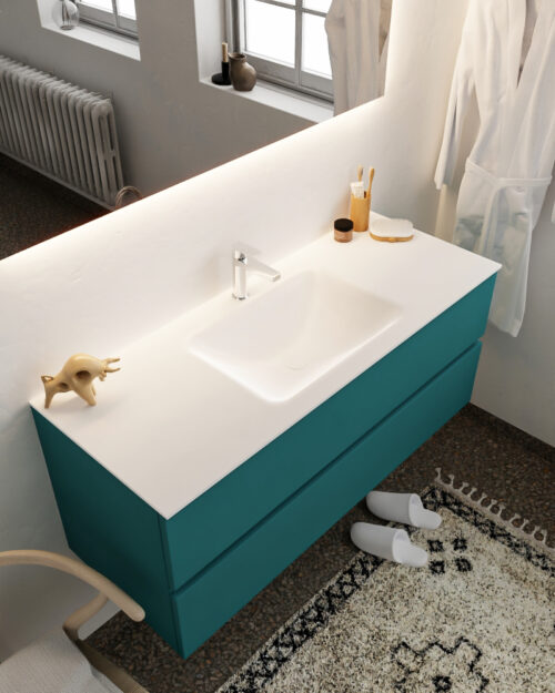 MONDIAZ VICA 120cm mueble de baño Smag 2 cajones lavabo CLOUD Centro 1 orificio.