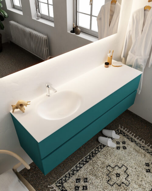 MONDIAZ VICA 150cm mueble de baño Smag 2 cajones lavabo MOON Izquierda 1 orificio.