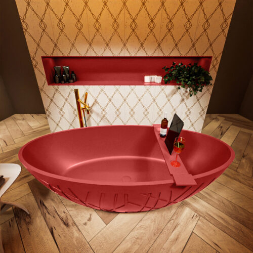 MONDIAZ HOLM Bañera exenta solid surface 180x85cm color Fire / Fire.