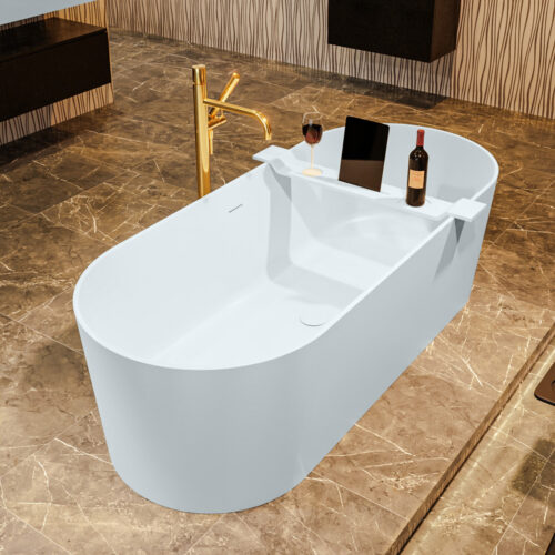 MONDIAZ NOBLE Bañera exenta solid surface 180x75cm color Clay / Clay.