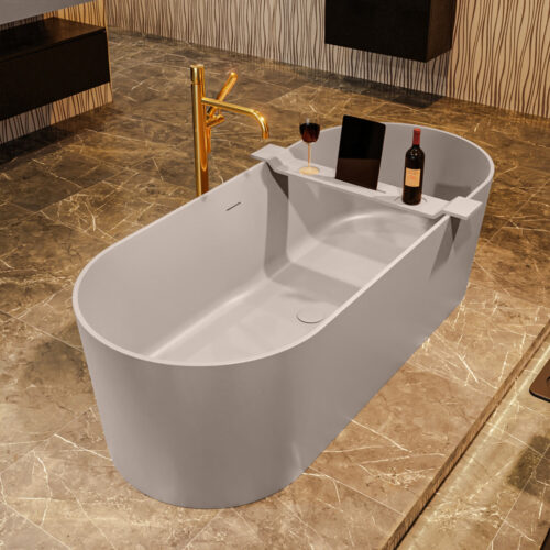 MONDIAZ NOBLE Bañera exenta solid surface 180x75cm color Smoke / Smoke.