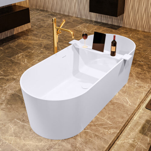 MONDIAZ NOBLE Bañera exenta solid surface 180x75cm color Cale / Cale.