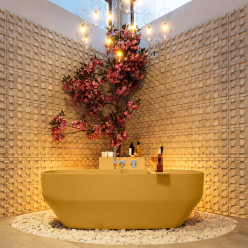 MONDIAZ STONE Bañera exenta 170x75cm color Ocher / Ocher.