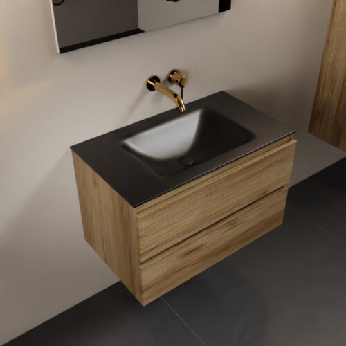 MONDIAZ AIVY 80cm mueble de baño Chai. Lavabo Urban Solid surface Centro sin orificio.